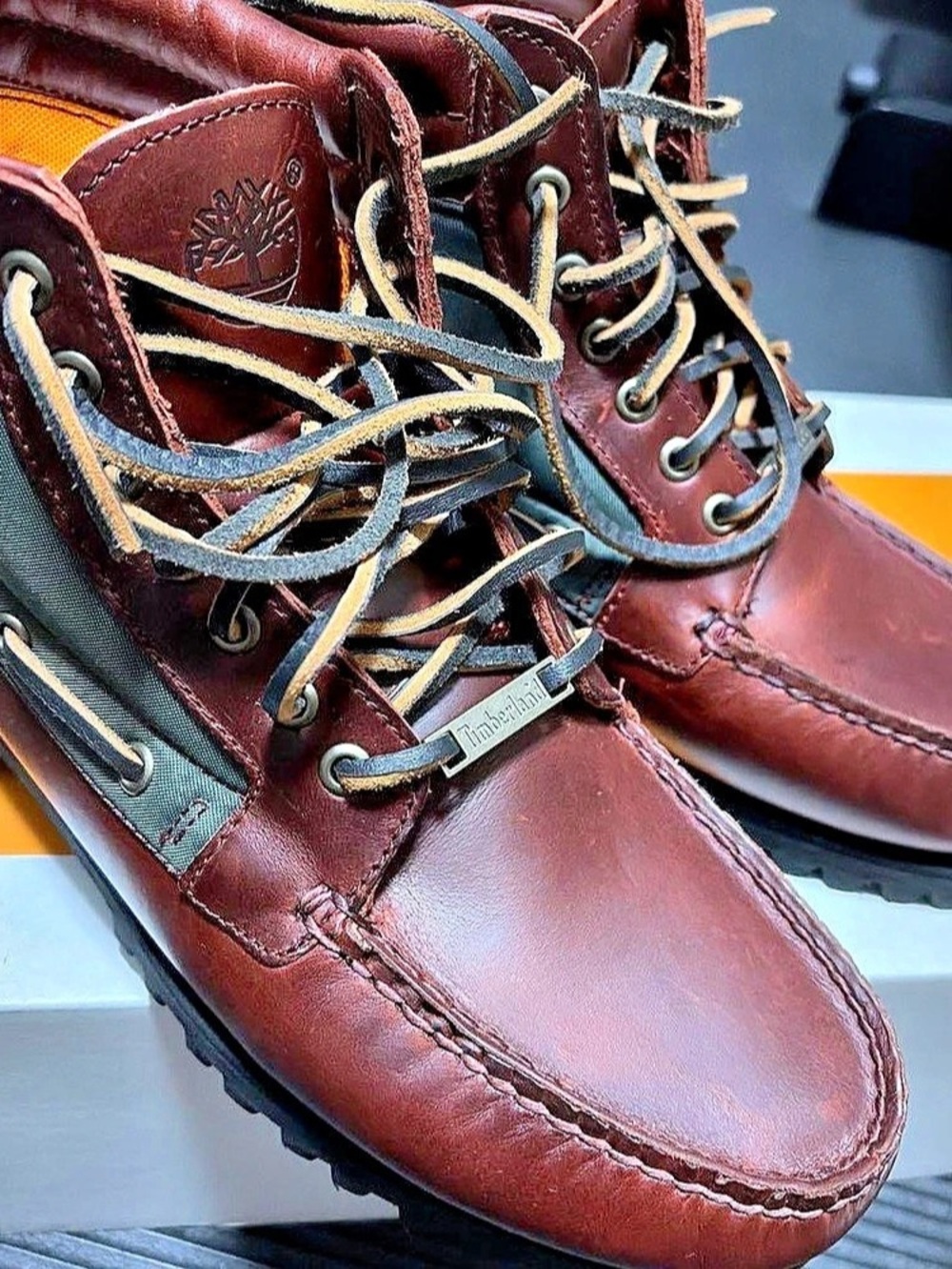 DS BEAMS X Timberland 3-Eye Lug Boot Men's Boots Brown & Green US 9